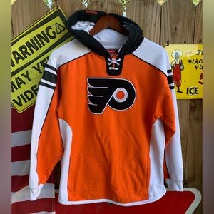 Vintage Philadelphia Flyers Hockey embroidered Hoodie Size Juvenile XL